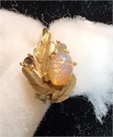 Avon, faux opal opaline glass leaf design