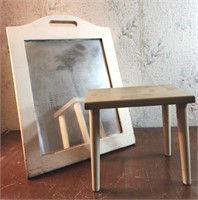 Child's vanity/makeup mirror with stool