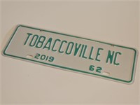 NICE 2019 TOBACCOVILLE NC CAR TAG=NEVER USED