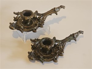 PAIR OF STUNNING HEAVY ANTIQUE FRENCH BRONZE
