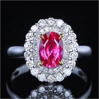 1.2ct Sri Lanka Pink Sapphire Ring 18k Gold