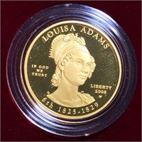 2008-W $10 Louisa Adams Gold Coin 1/2Oz PR