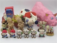Assorted Figurines and Handcrafted Pigs