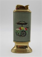 Vintage MCM Evans Enamel Flower Cart Table Lighter