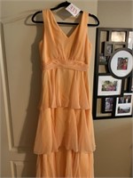 VINTAGE PEACH EVENING GOWN SIZE 12