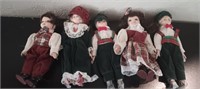 5 Porcelain Dolls - small