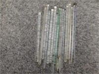 Clear glass stirrers : 13 asst. solid - 2 hollow