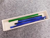 Solid glass stirrers: 7 in 3 shades of blue - 2