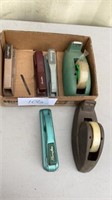 Vintage tape dispensers heavy and staplers