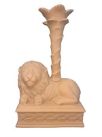 Italian Terracotta Lion Candlestick Holder