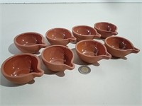 Eight PEI Terracotta Sauce Bowls