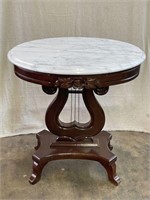 Marble Top Lyre Side Table