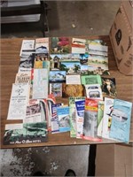 Large lot of vintage postcards, travel brochures,