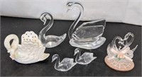 Assorted Glass Swans