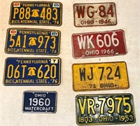 Pennsylvania & Ohio license plates