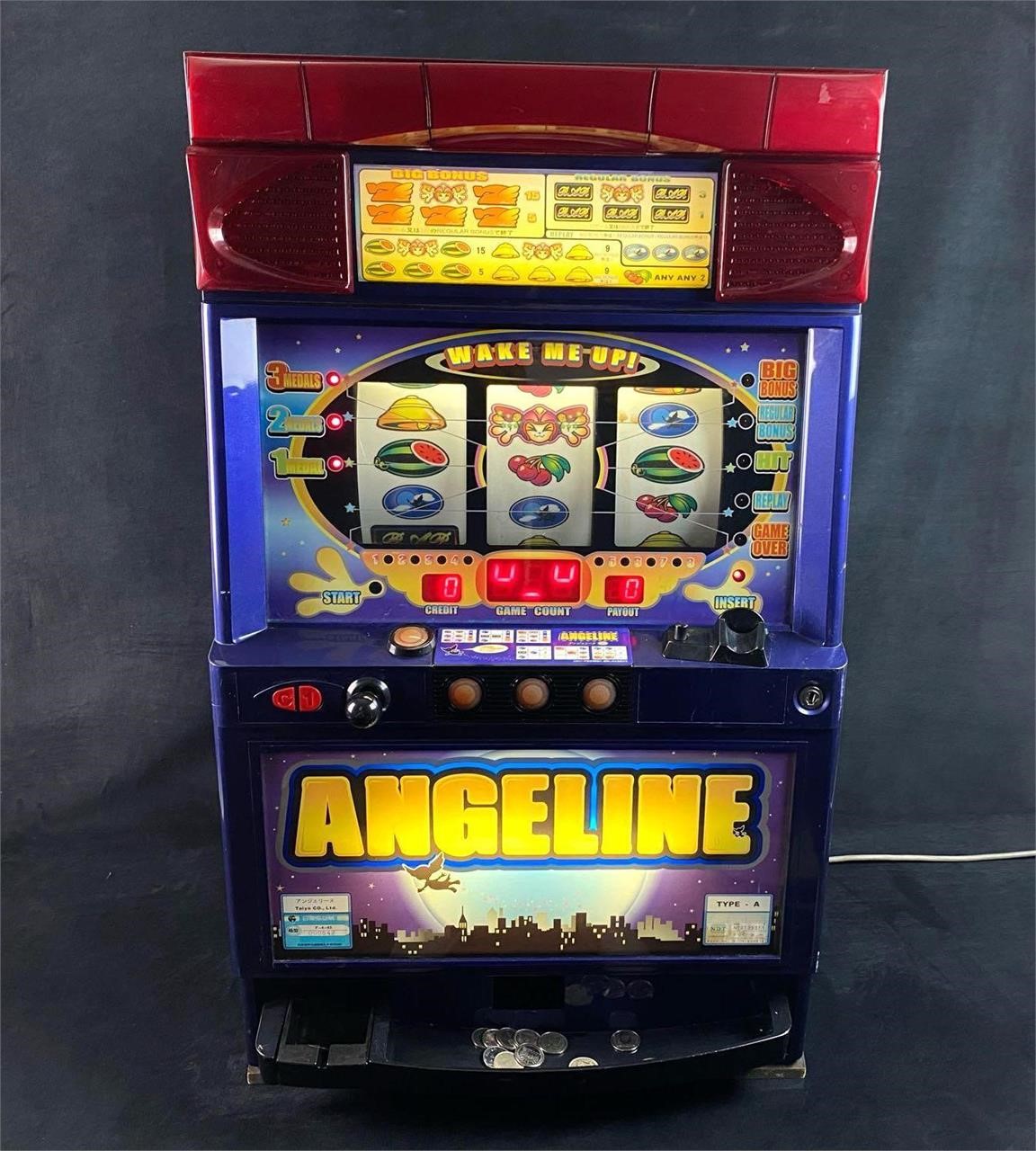 Pachislo Slot Machine "ANGELINE" Quarter & Token O