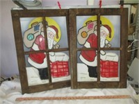 2pc Metal Art Santa Wood "Window" Frames