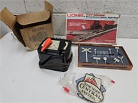 Lionel Transformer, Control Switch & Yard Signs