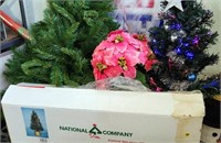 Artificial Christmas Trees and Silk Poinsettia