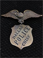 Dallas Police Chief Badge With Eagle