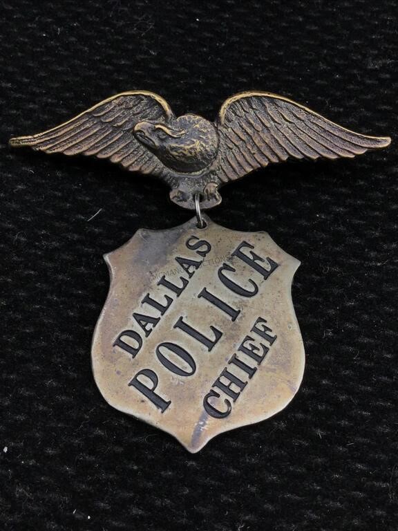 Dallas Police Chief Badge With Eagle
