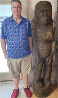 Hand Carved 6'2" Big Foot Statue