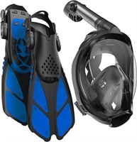 USED - COZIA Full Face Snorkel Set with Fins