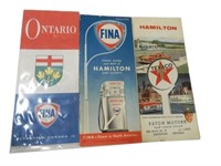 LOT OF 3 1960'S - 2 FINA / TEXACO ONT. ROAD MAPS