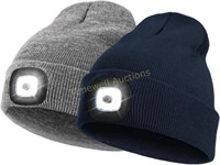 YunTuo 2 Pack LED Beanie with Light  Unisex USB