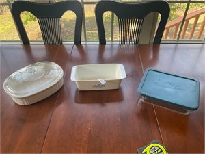 3- Pyrex and Corning Ware pans