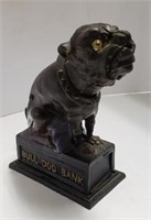 Cast Iron Bull Dog Bank, 7 1/2"T