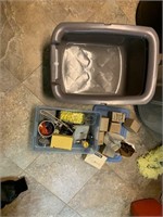 Cat box, electrical supplies, etc