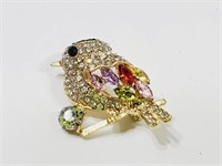 Crystal Bird Brooch