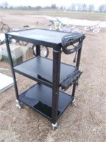 Metal 3 Tier Rolling Shop Cart w/Electrical Cord,