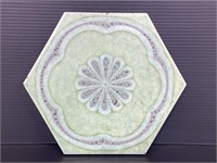 Italian terra-cotta painted tile trivet