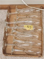 12 fluted wine glasses