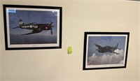 2 Fighter Planes Framed Photos