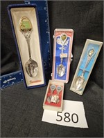 4 collectible spoons