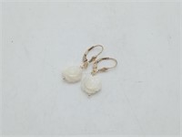 14K Gold Filled Leverback Mother of Pearl Earrings