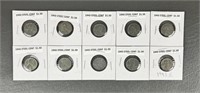 Ten 1943 Wartime Steel Cents
