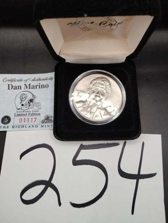 Brushed Nickel Dan Marino Mint Coin  see des