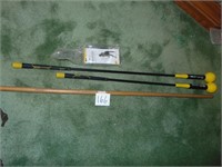 2 Gold Flex Golf Training Sticks & Walking Stick