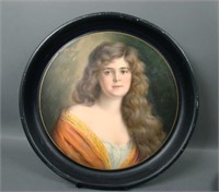 1904 Stegmaier Girl Portrait Tin Tray