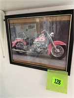 1956 Hydro glide, Harley Davidson framed picture,