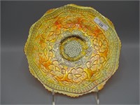 Fenton 9" dark marigold 2 Flowers plate.