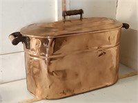 antique copper wash boiler with lid