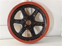 old 18" wood cog wheel
