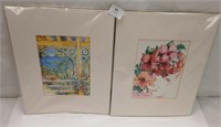 2 MATTED PRINTS - 11" X 14" - TROPICAL - SIGNED