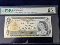 1973 Canada Uncirculated One Dollar Bill