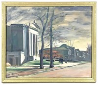Peter Bruning Painting Temple Terre Haute, Framed